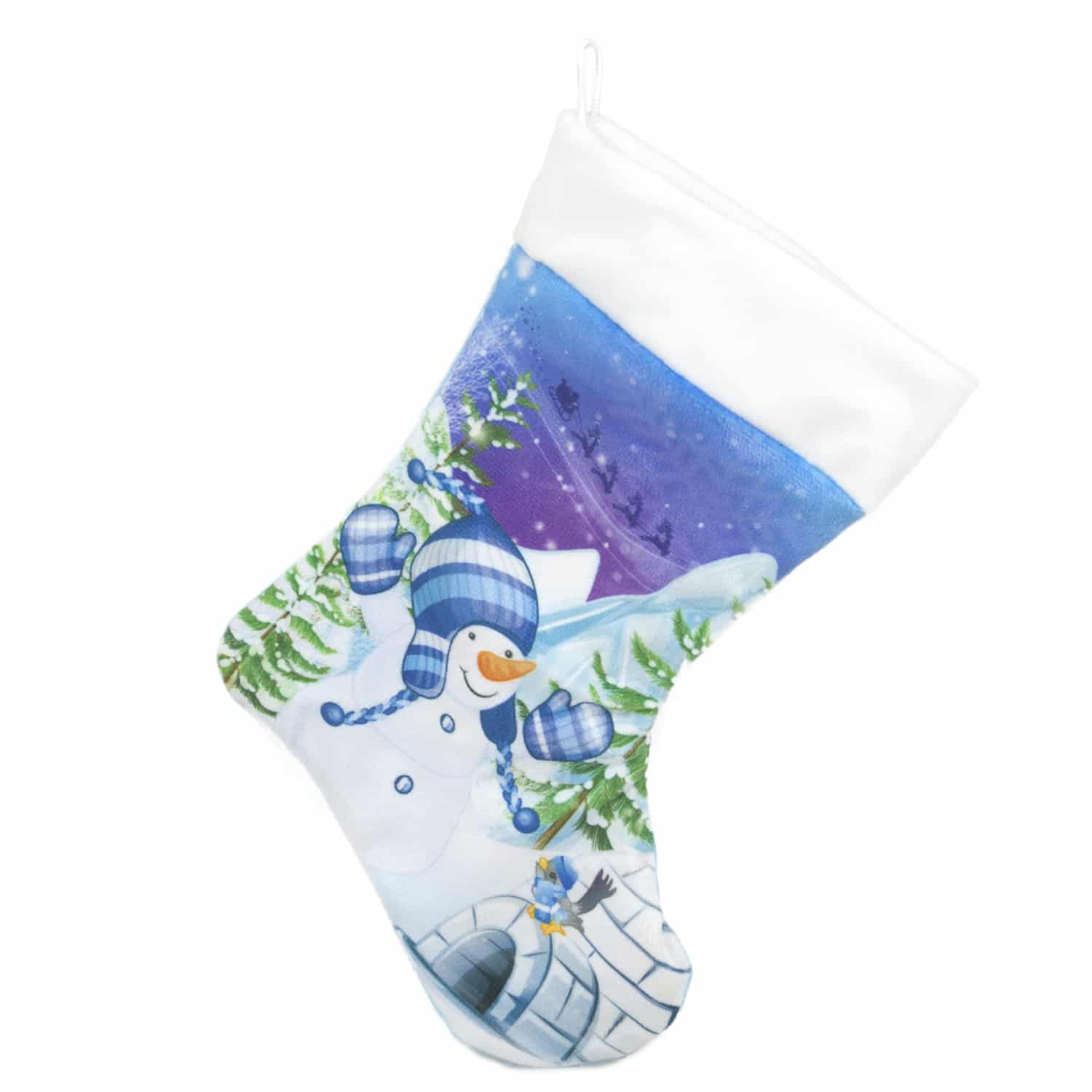Christmas sock - Snowman with igloo
