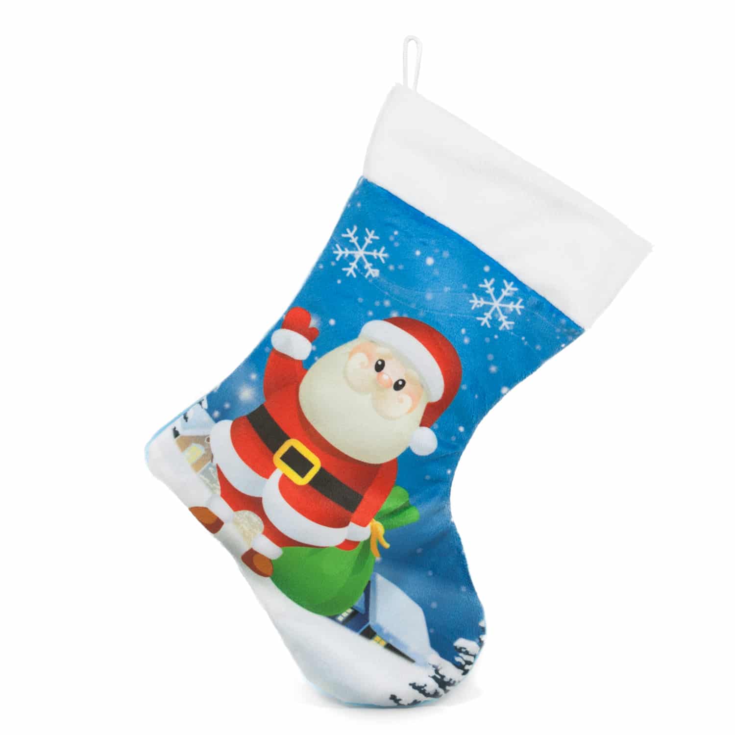 Christmas sock - Blue with Santa Claus
