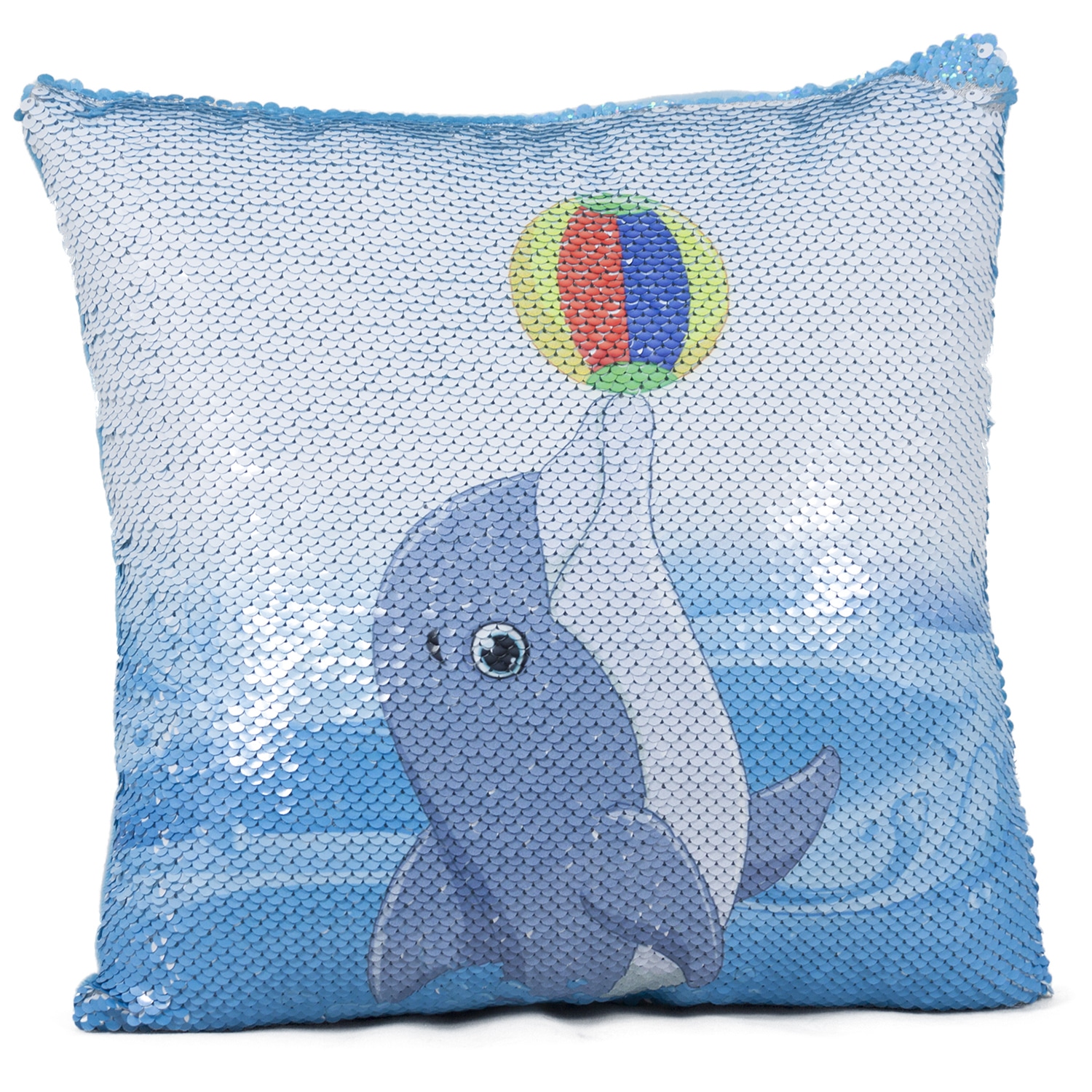 Pillow with dolphin and sequins
