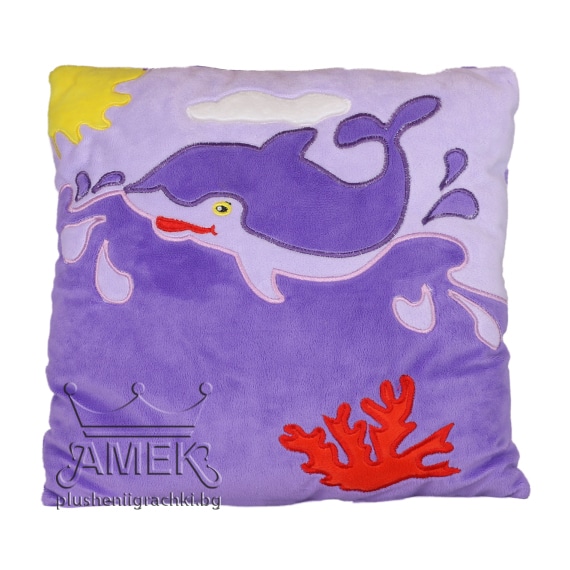 Pillow with dolphin - Purple