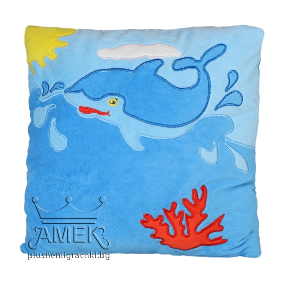Pillow with dolphin - Blue