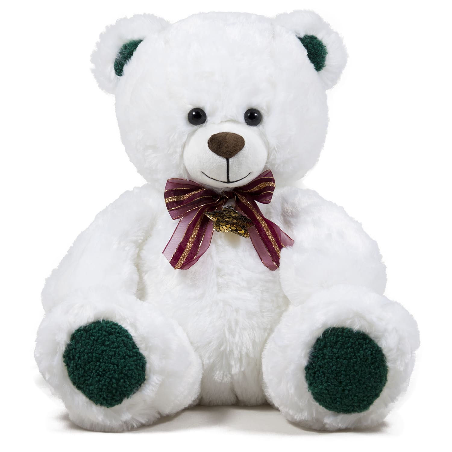 Bear with ribbon and star - White