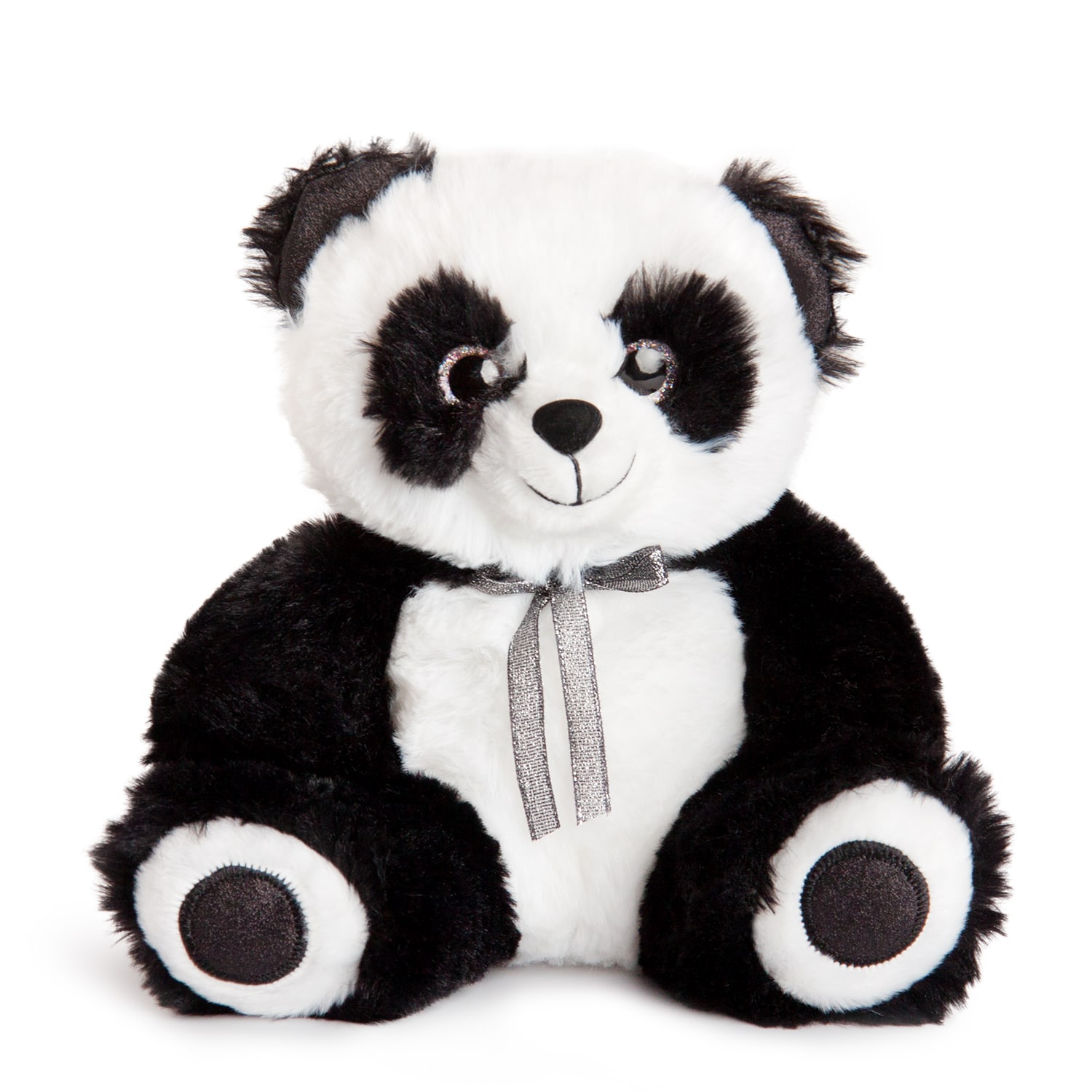 Panda with silver ribbon