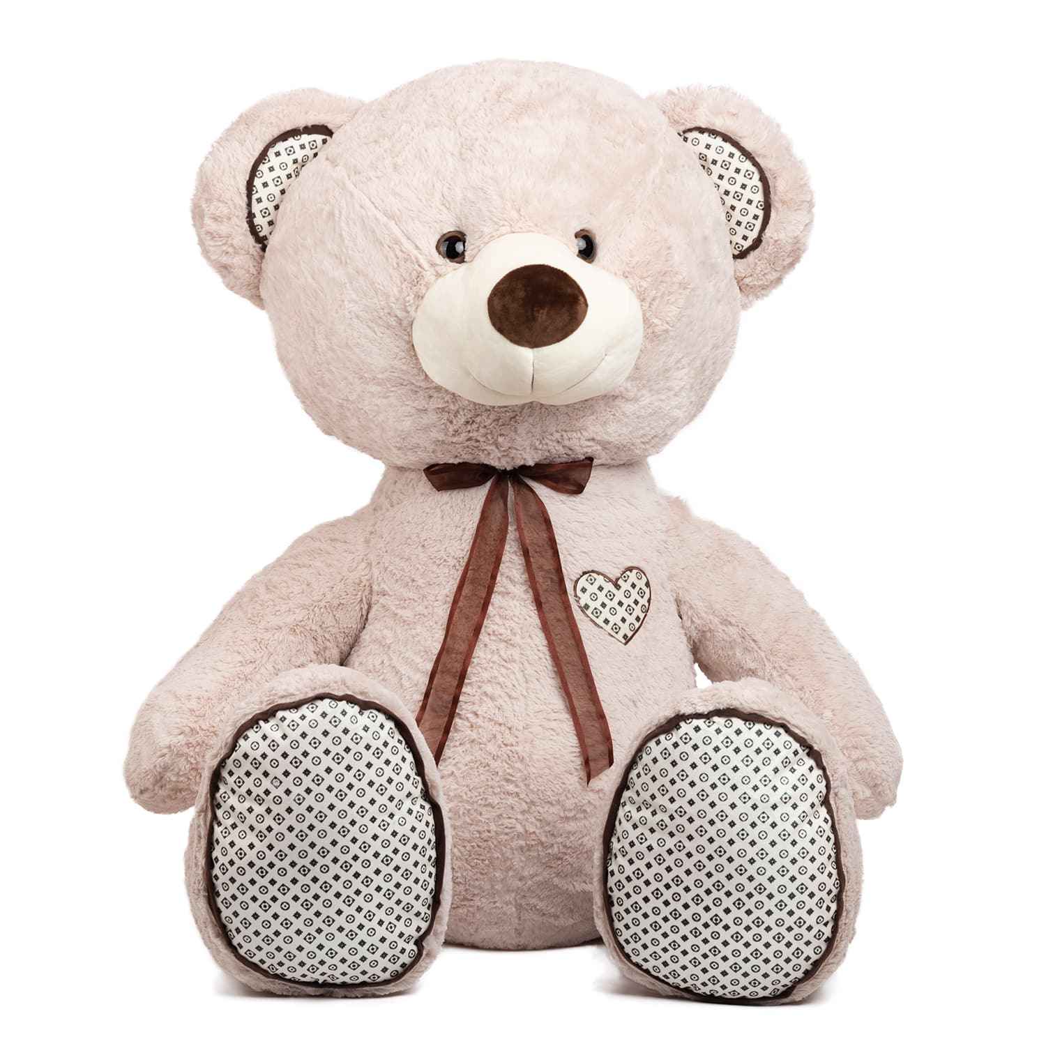 Bear with ribbon and applications - Beige