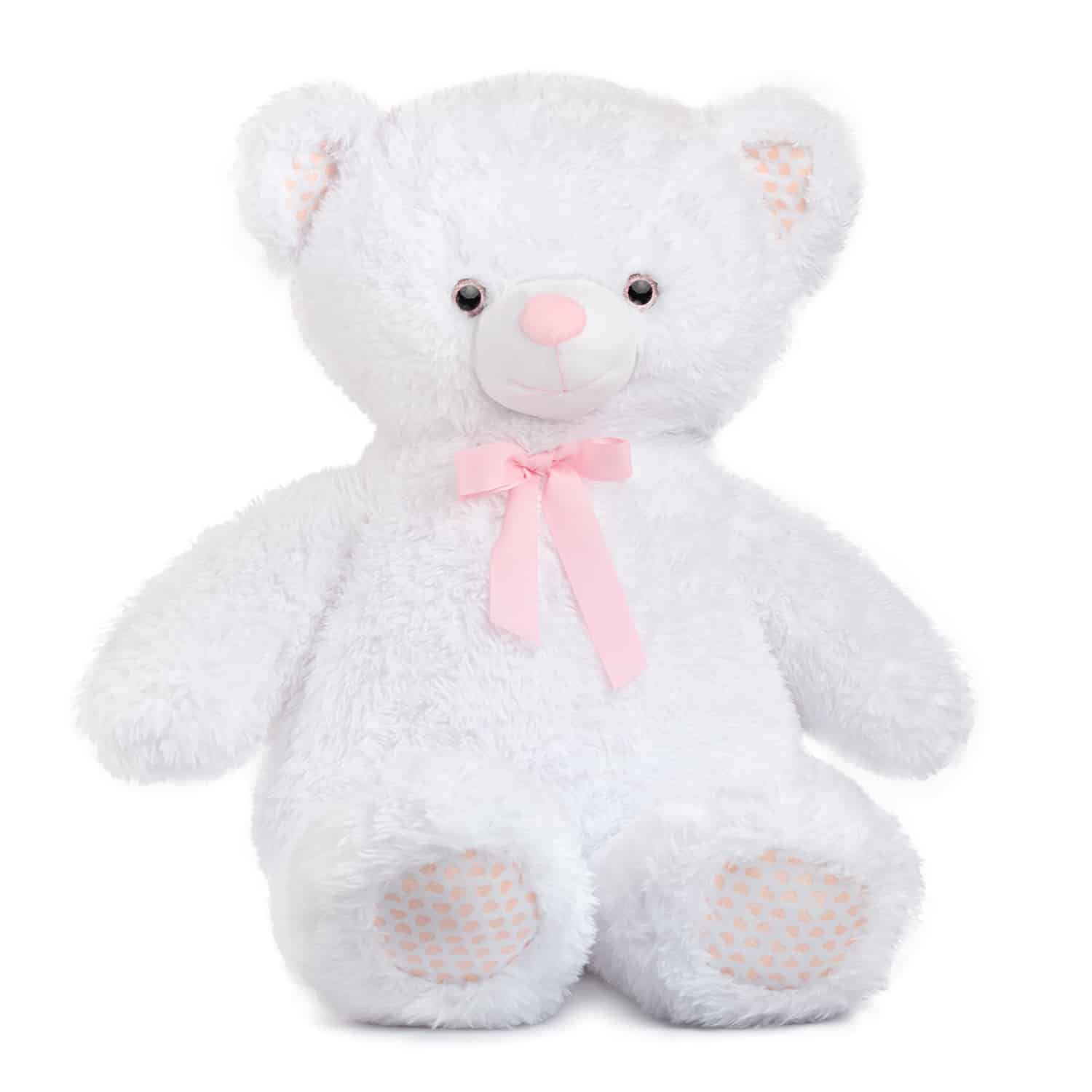 Bear with ribbon - White