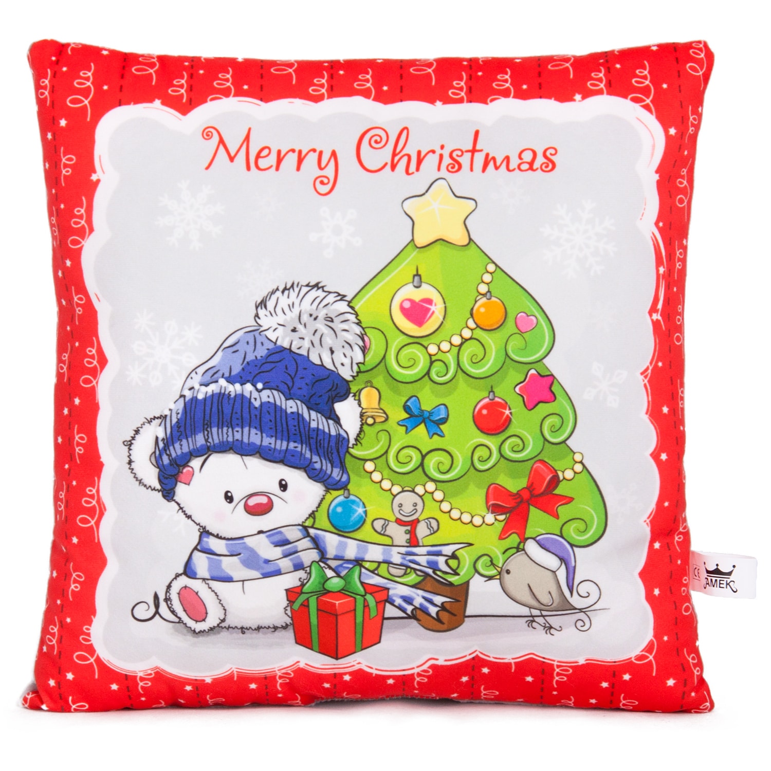 Christmas pillow with bear