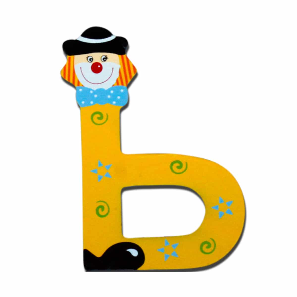 Decorative wooden letter - b - Yellow