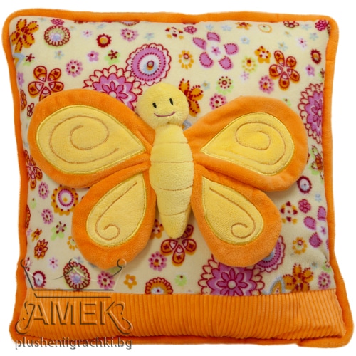 Pillow with butterfly - Orange