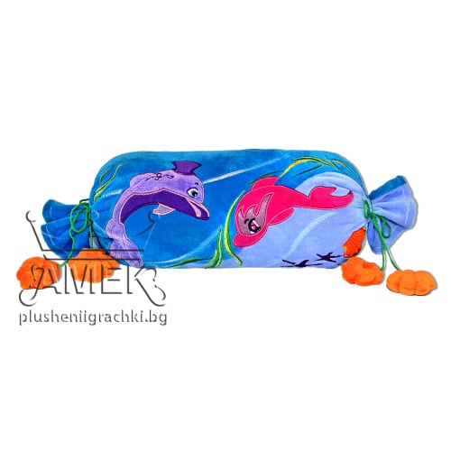 Pillow candy with dolphins - Blue