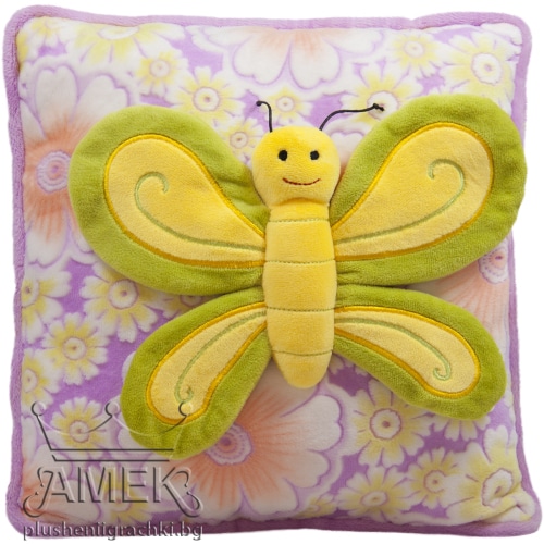 Pillow with butterfly - Green with purple