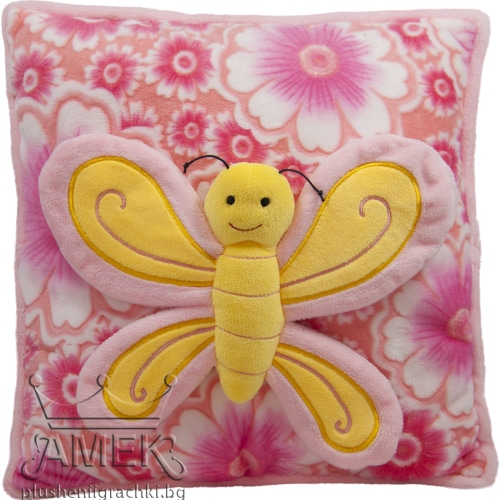 Pillow with butterfly - Pink