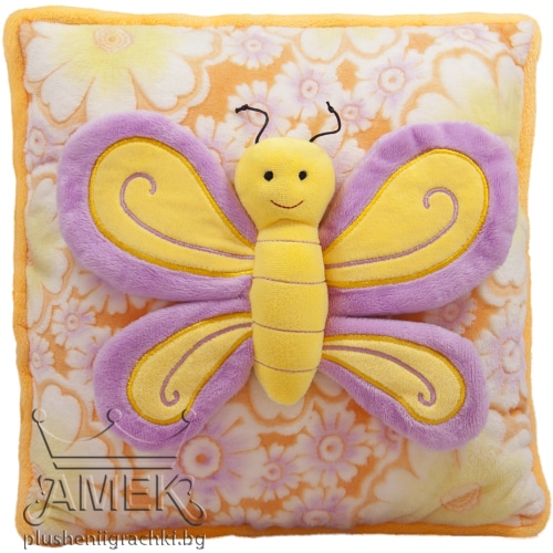 Pillow with butterfly - Purple with orange