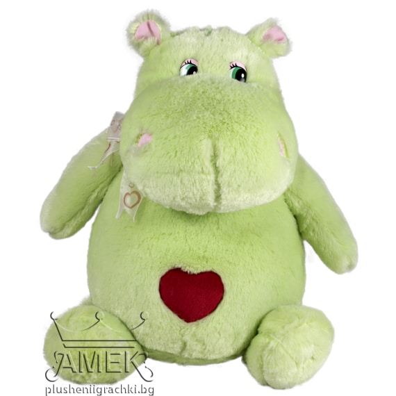 Hippo with heart - Green