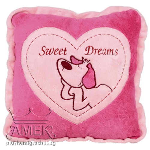 Pillow with dog - Pink