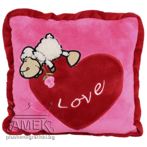 Pillow with sheep - Red