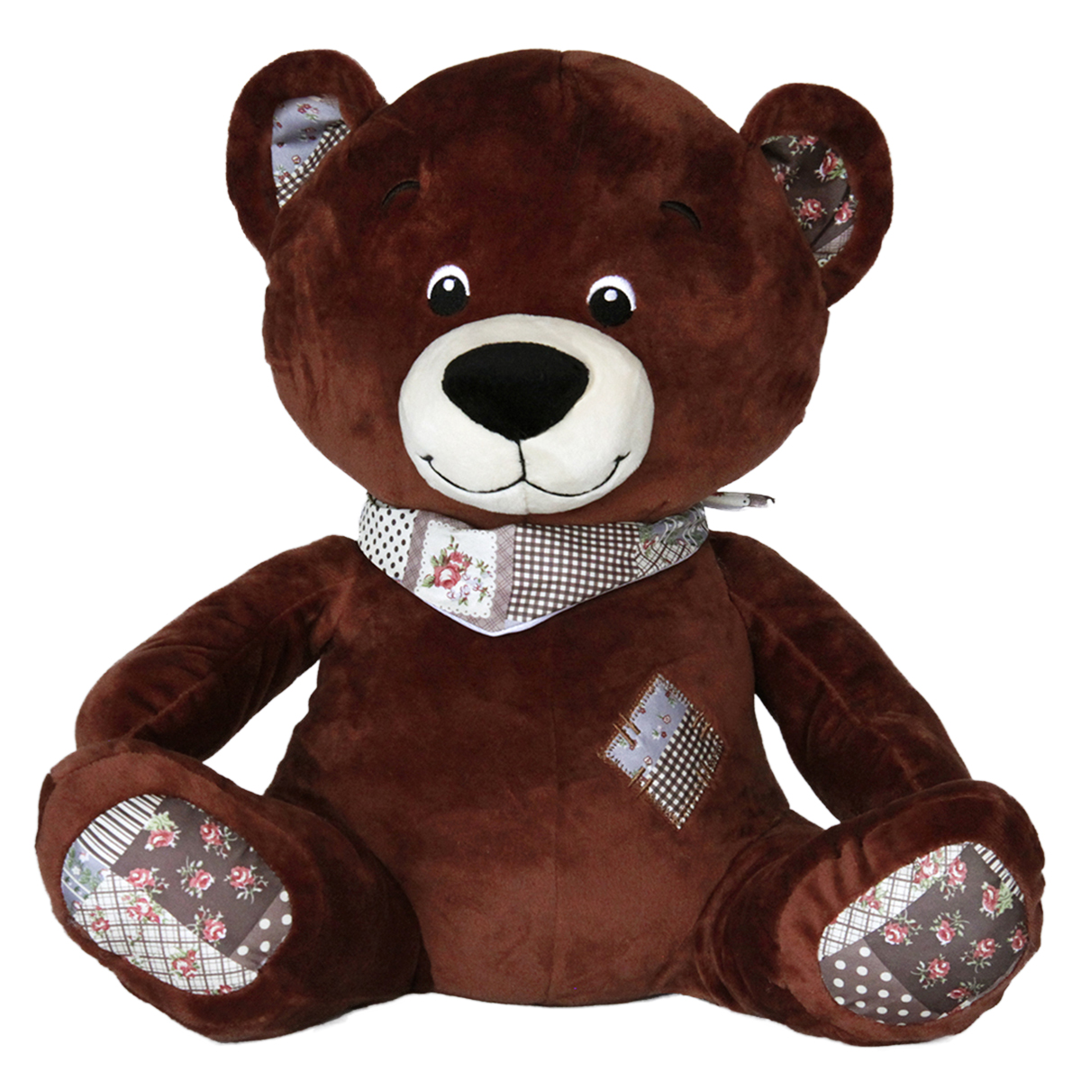 Bear with patch - Dark brown