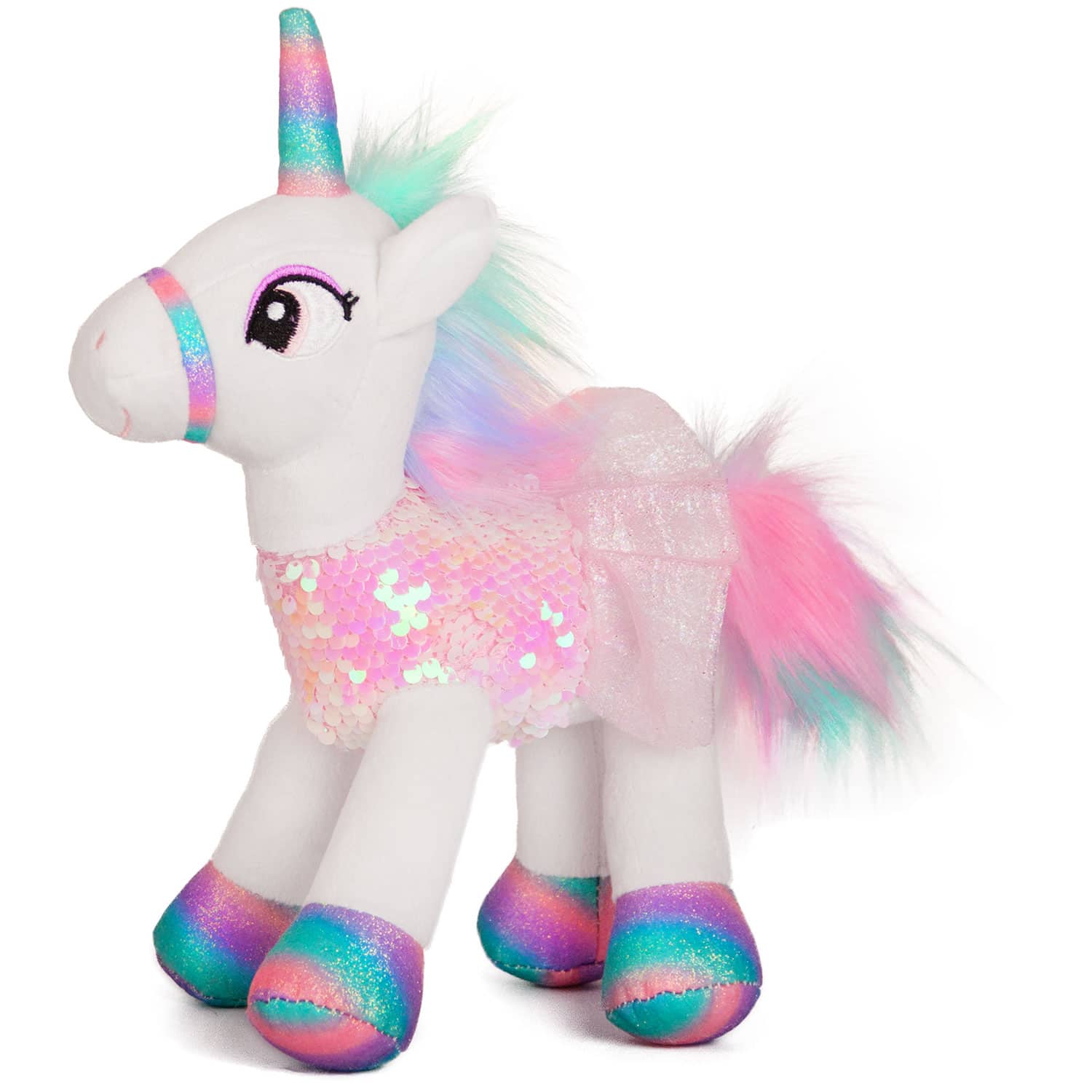 Unicorn in a dress with sequins - White