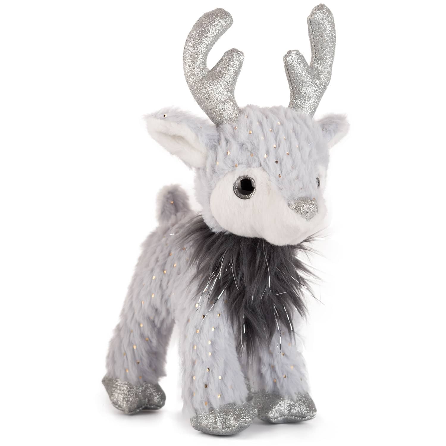 Christmas deer with glitter horns - Grey