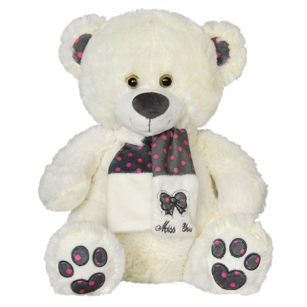 Bear with scarf - White