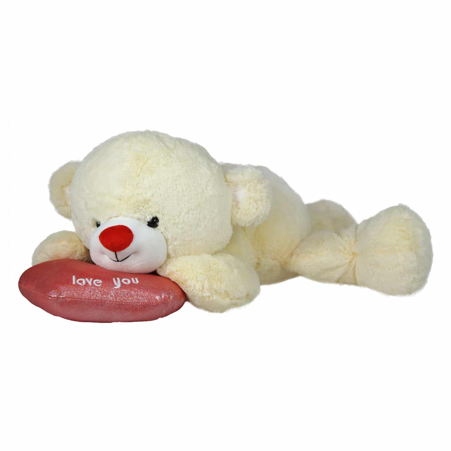 Lying bear with heart