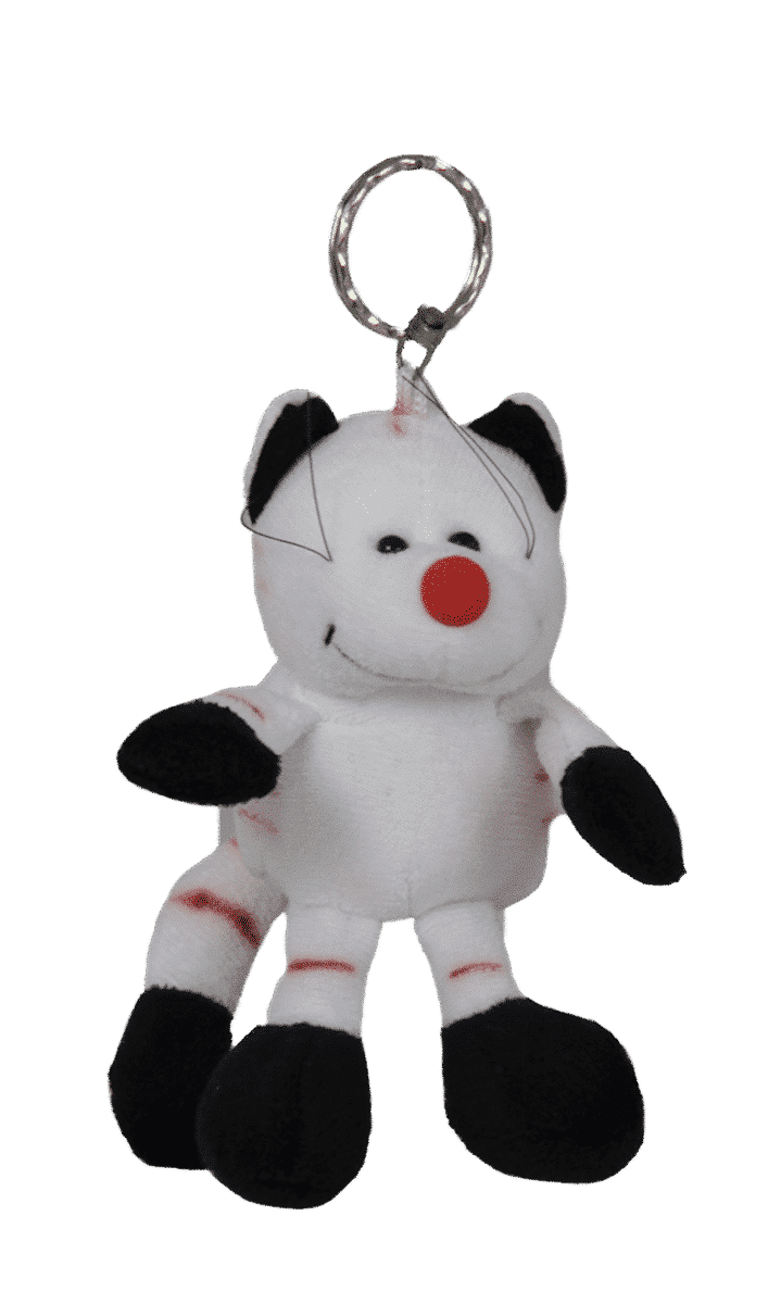 Keychain with kitten - White