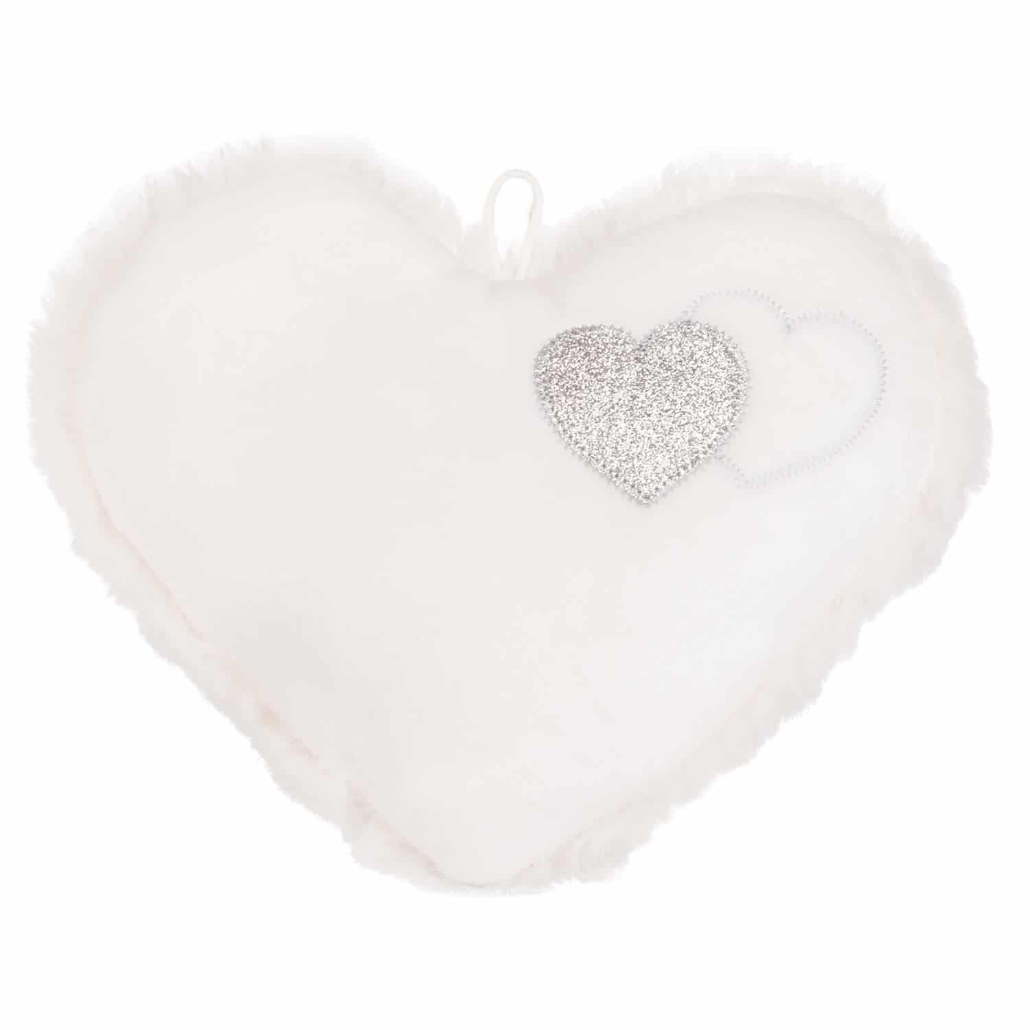 Heart with embroidery - White