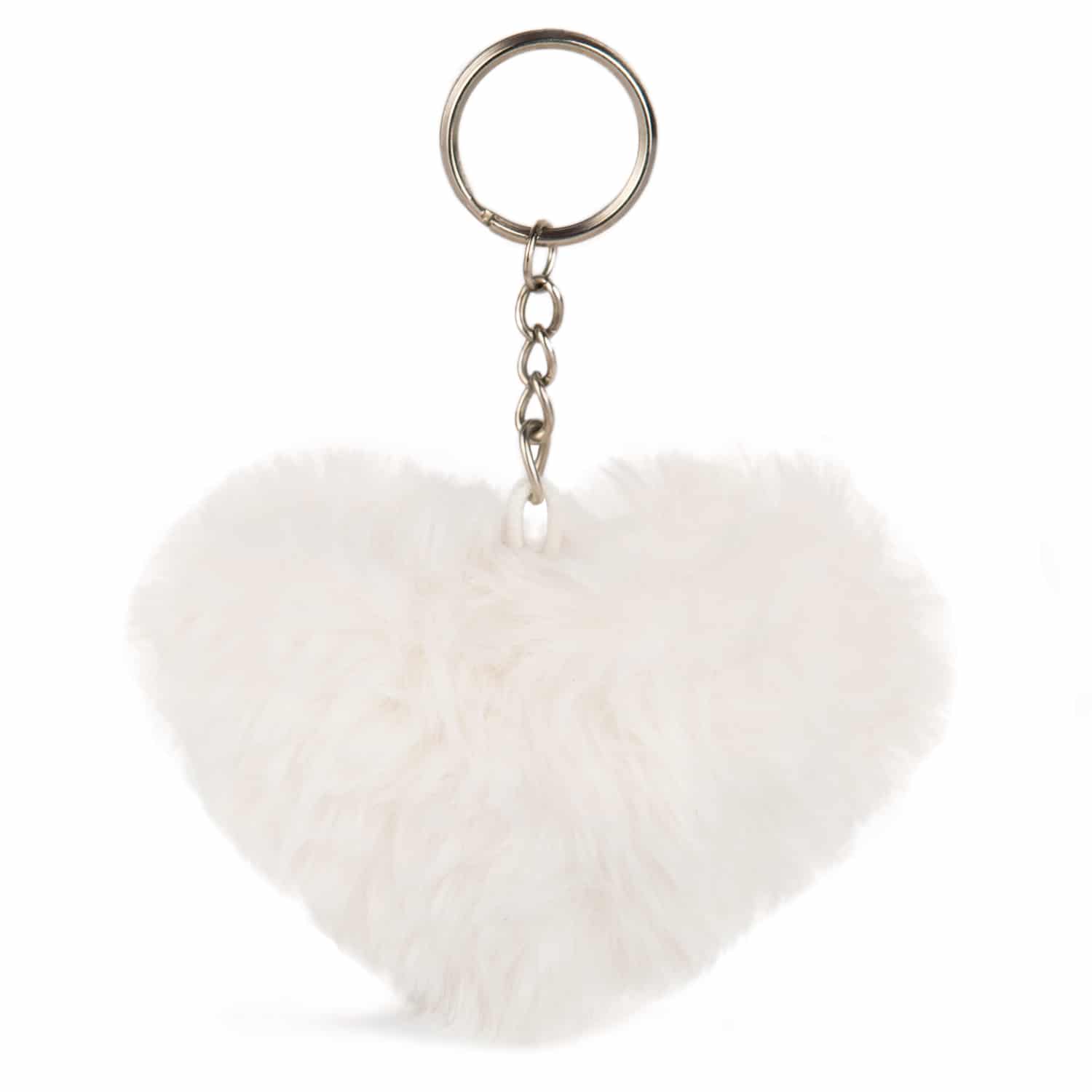 Heart keychain - White