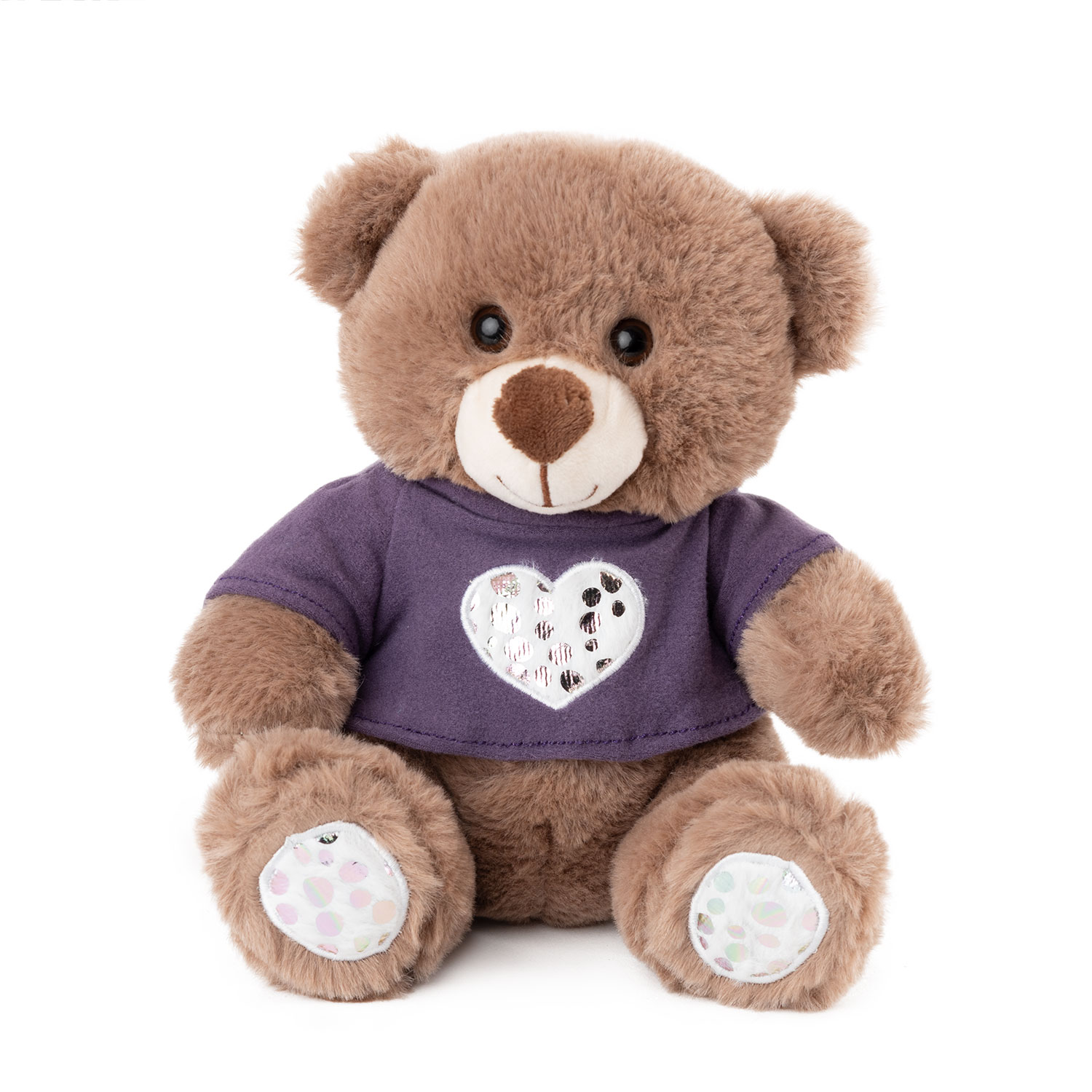 Bear with purple T-shirt - Brown