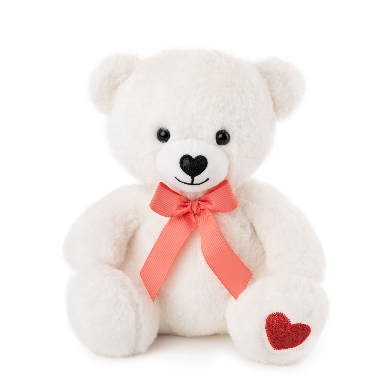 Bear with ribbon - White