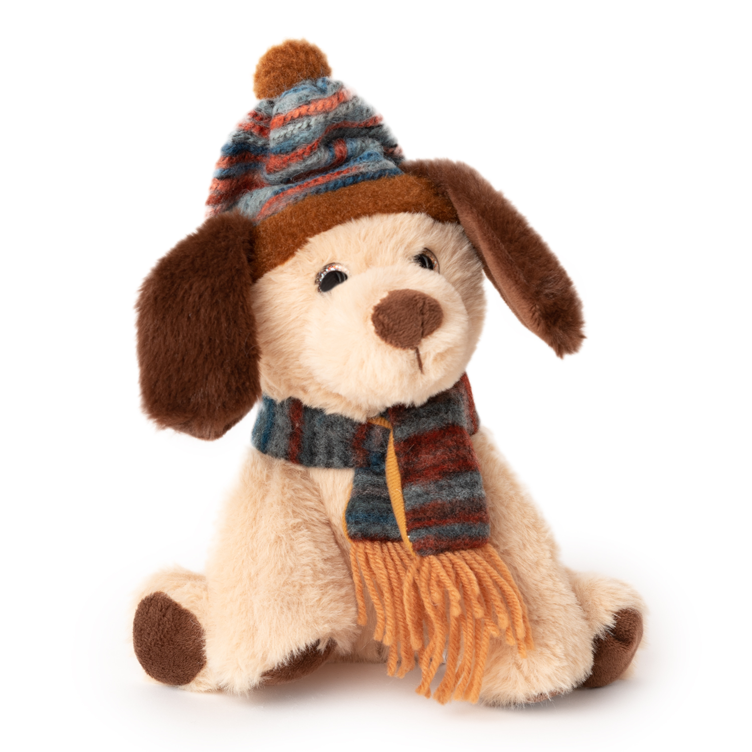 Dog with hat and scarf