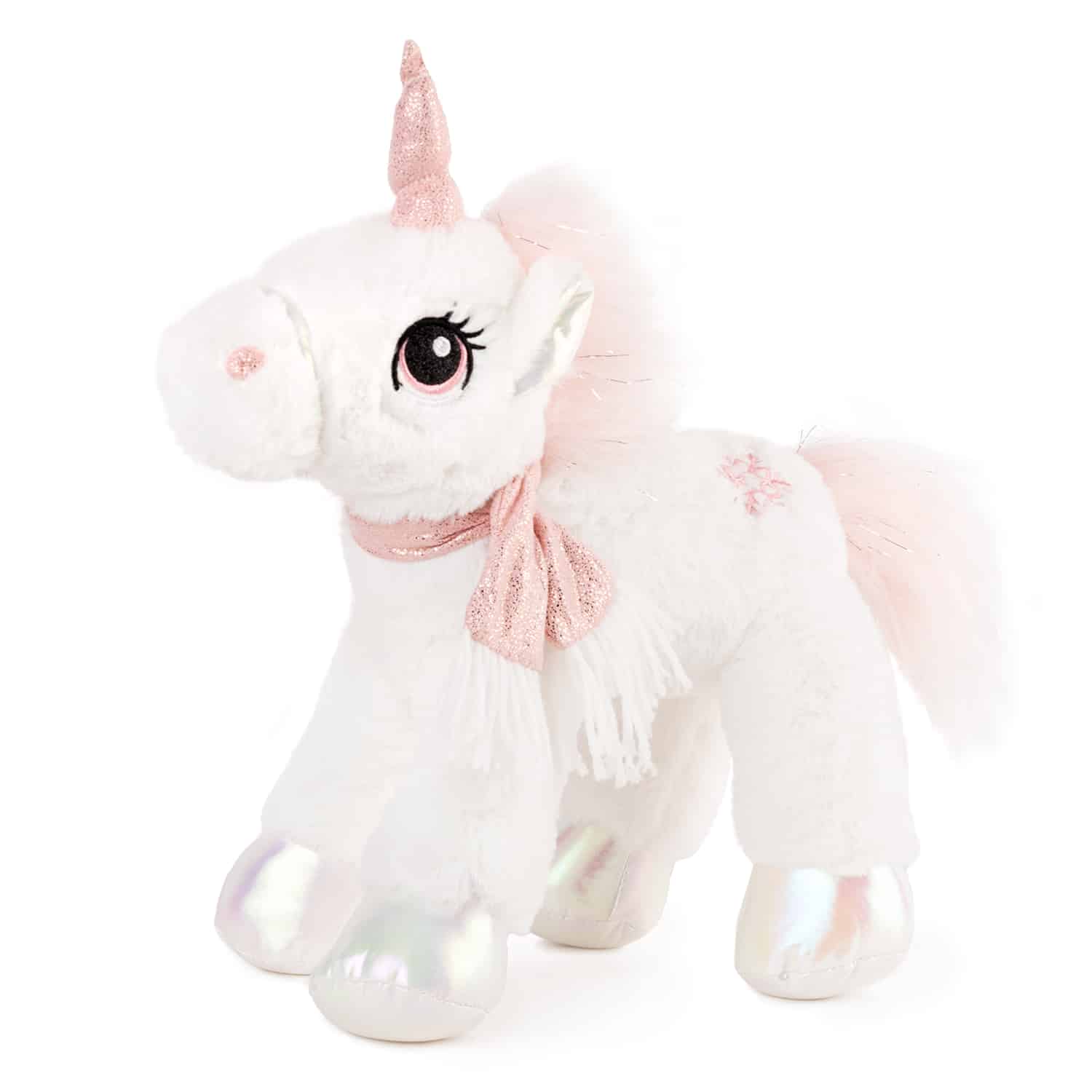 Unicorn with pink scarf - White