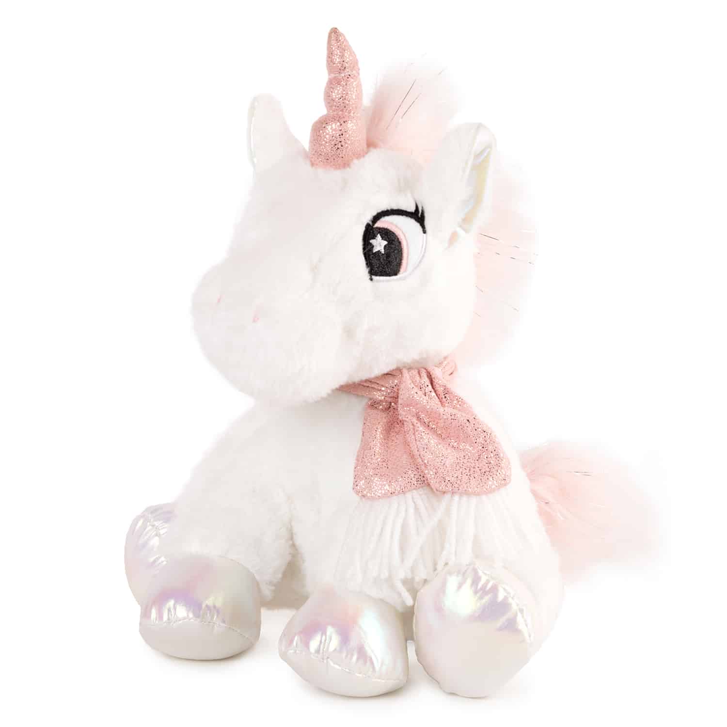 Unicorn with pink scarf - White