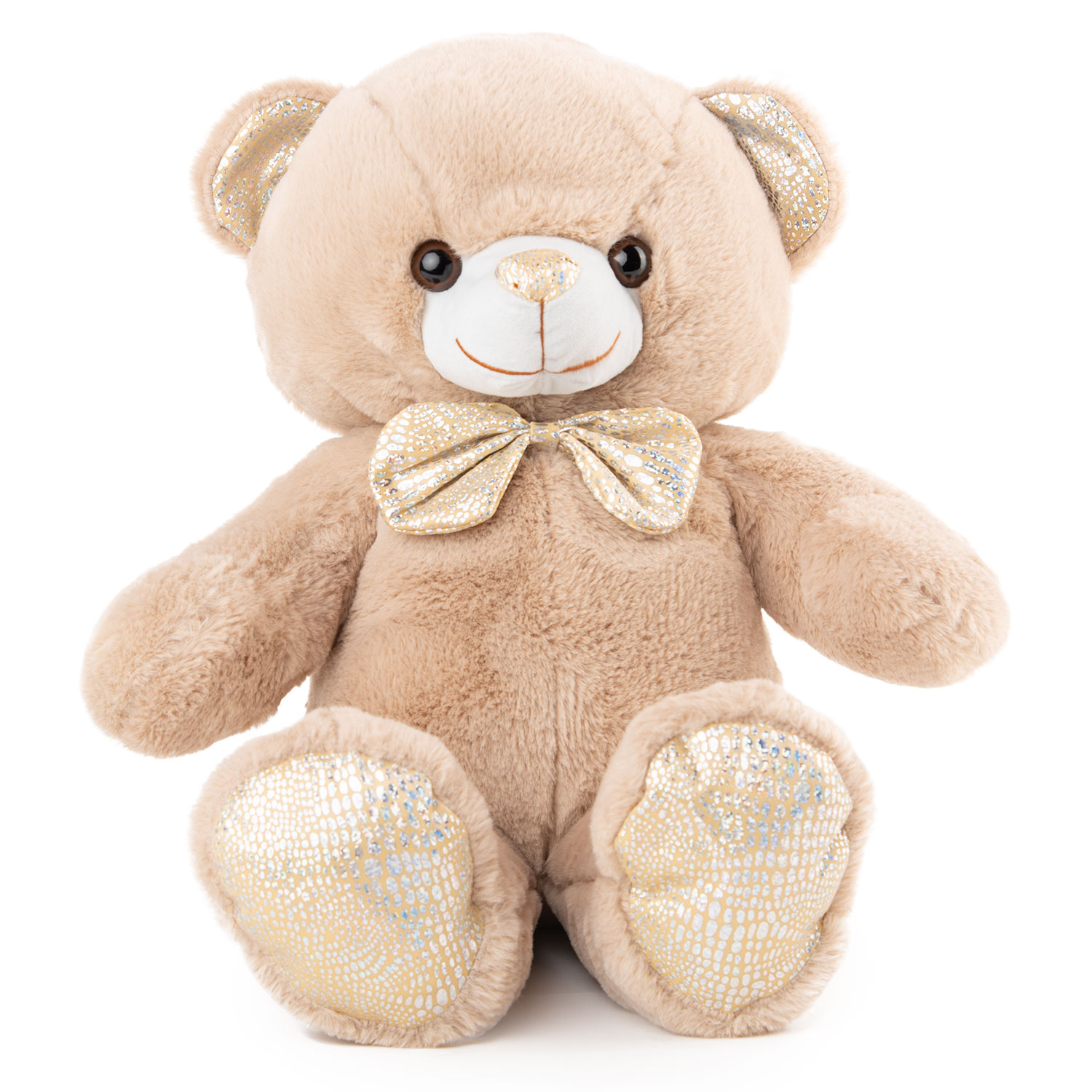 Bear with a golden bow tie - Beige