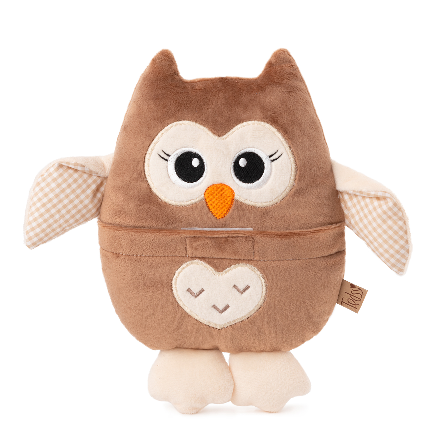 Toy Owl with Cherry Stones - Brown