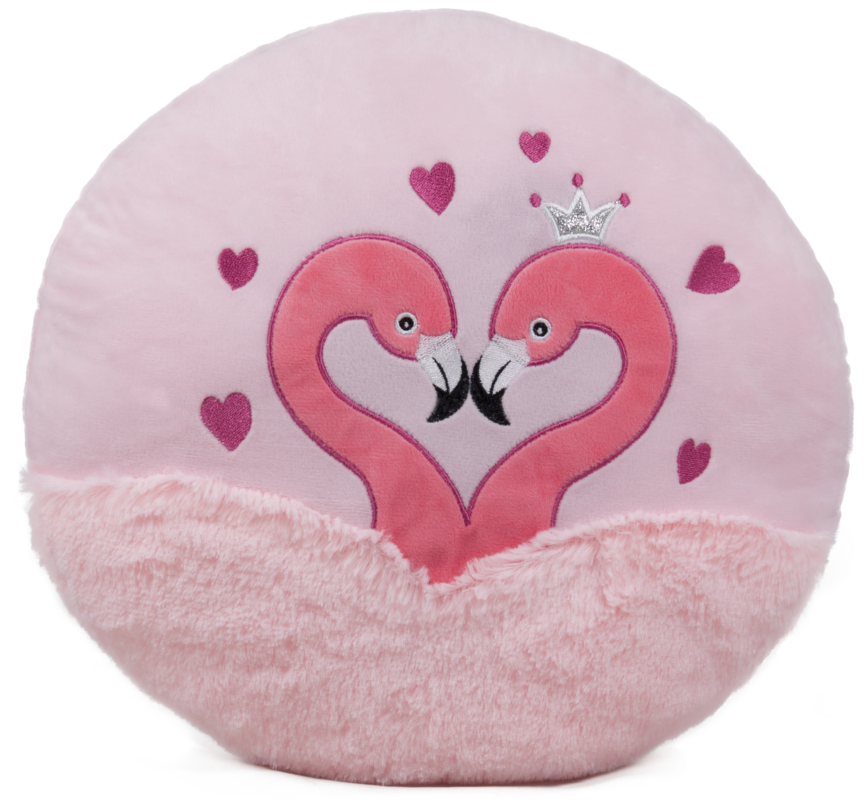 Pink flamingo pillow with crown