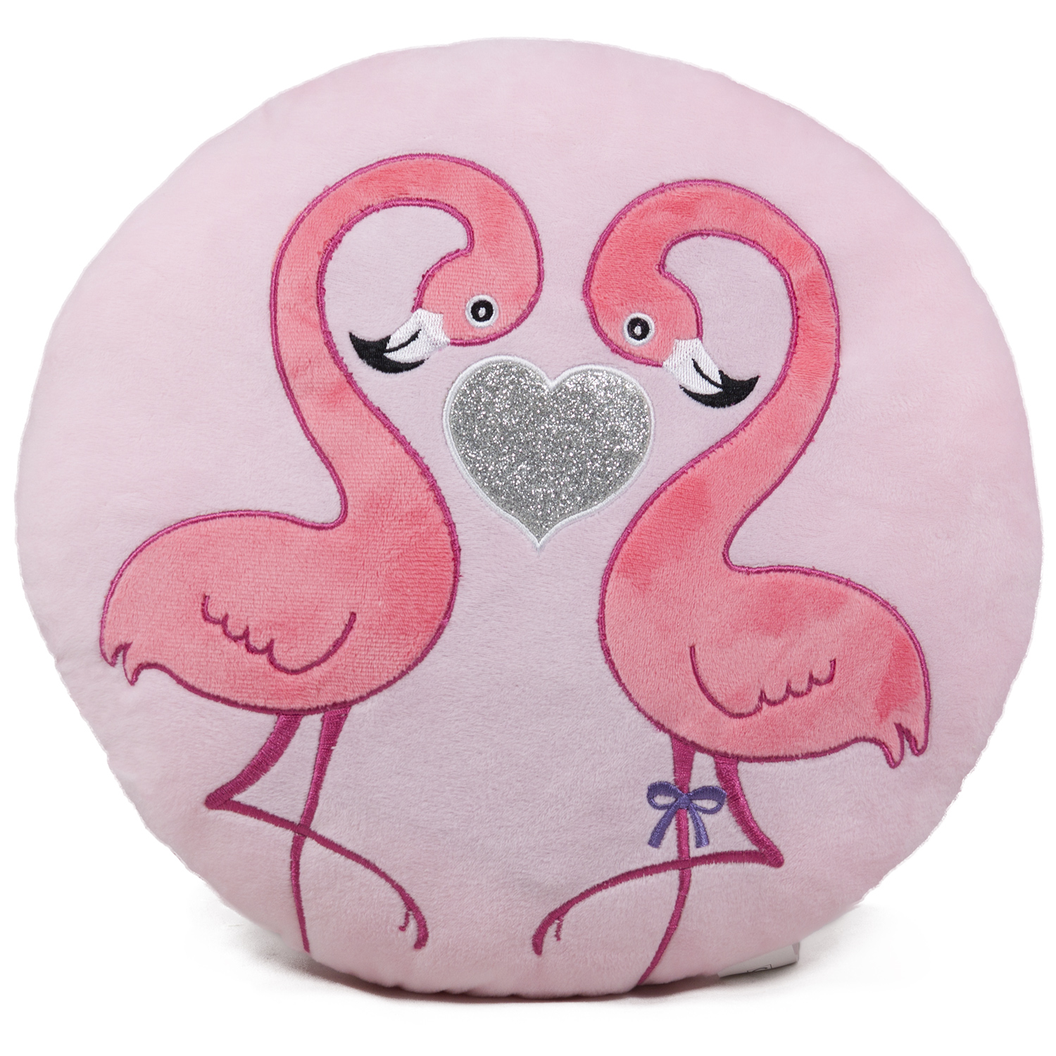 Pink flamingo pillow with heart