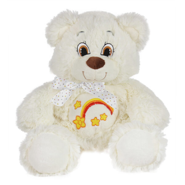 Bear with embroidery - White