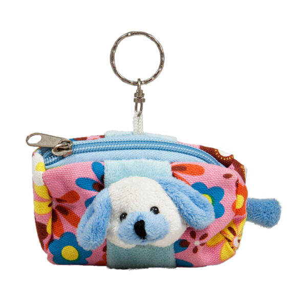 Purse - keychain with puppy - Blue