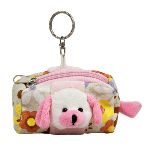 Purse - keychain with puppy - Pink