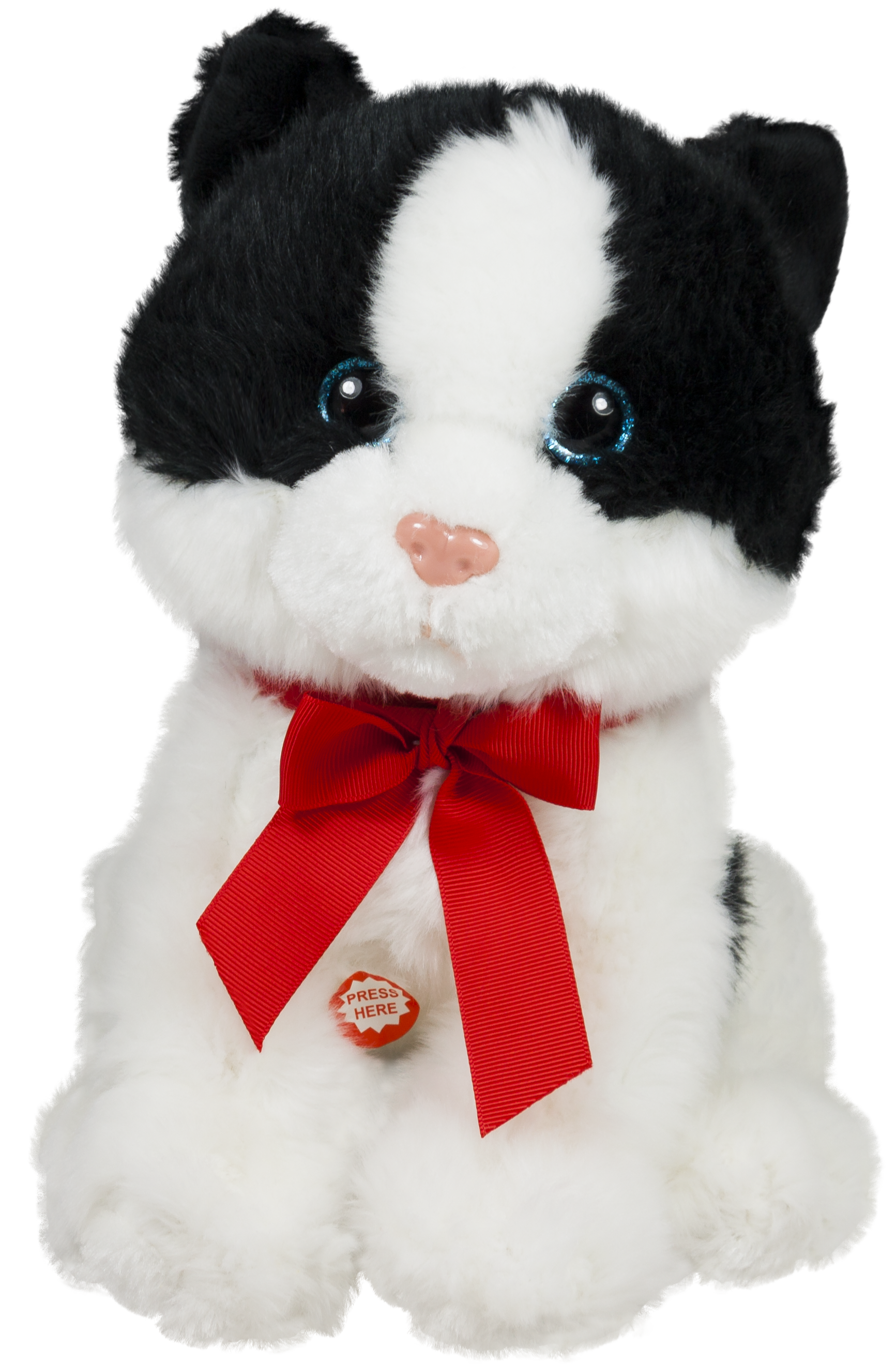 Kitten with red ribbon - Black