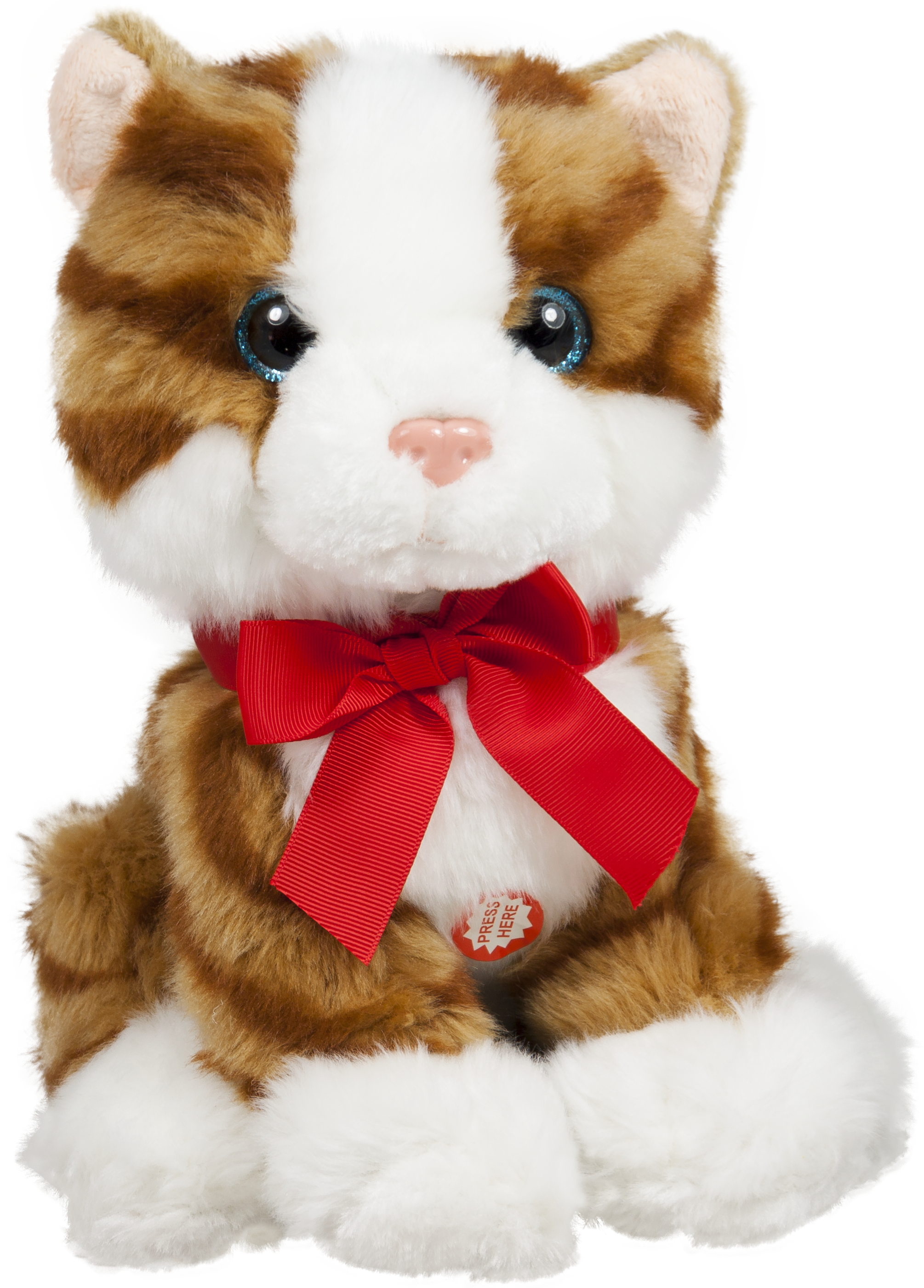 Kitten with red ribbon - Beige