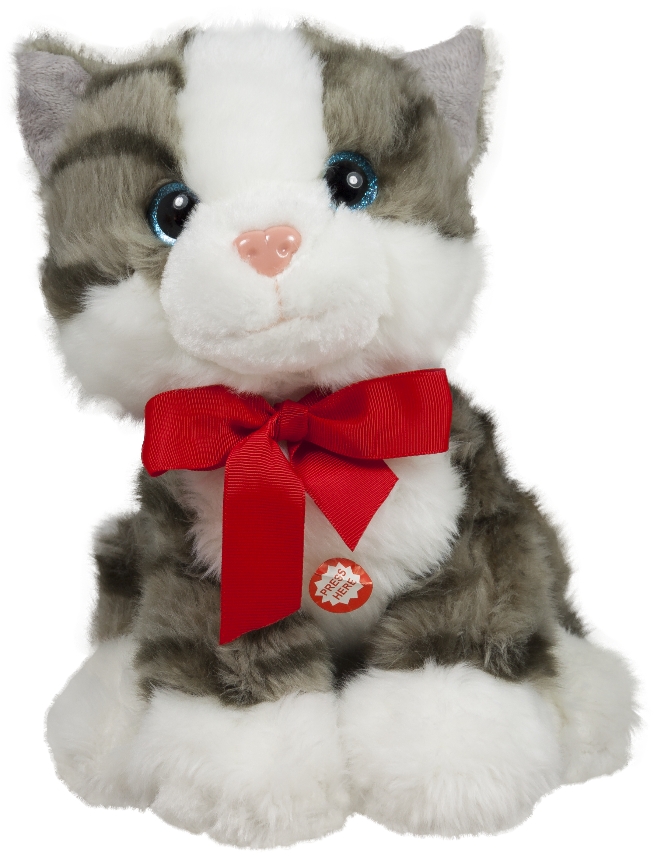 Kitten with red ribbon - Grey