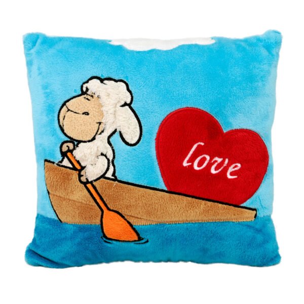 Pillow with sheep in a boat