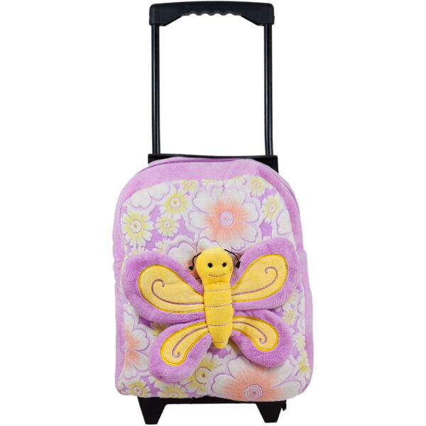 Suitcase on wheels with butterfly - Purple