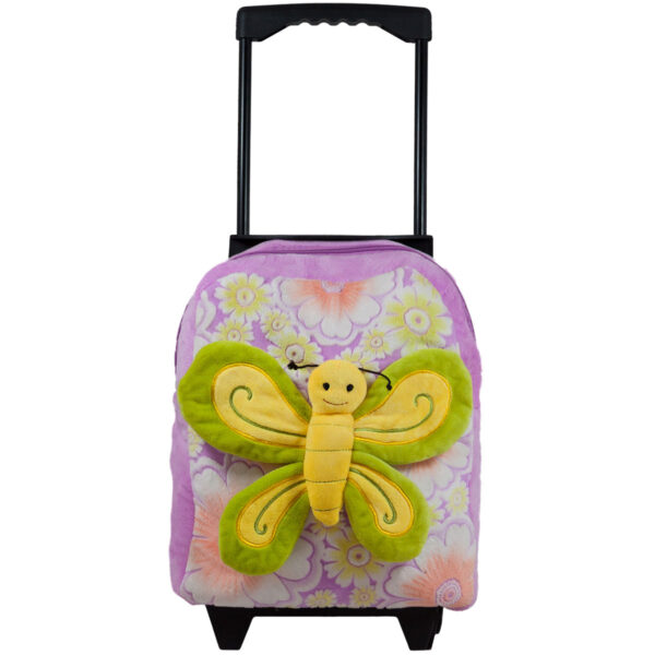 Suitcase on wheels with butterfly - Purple