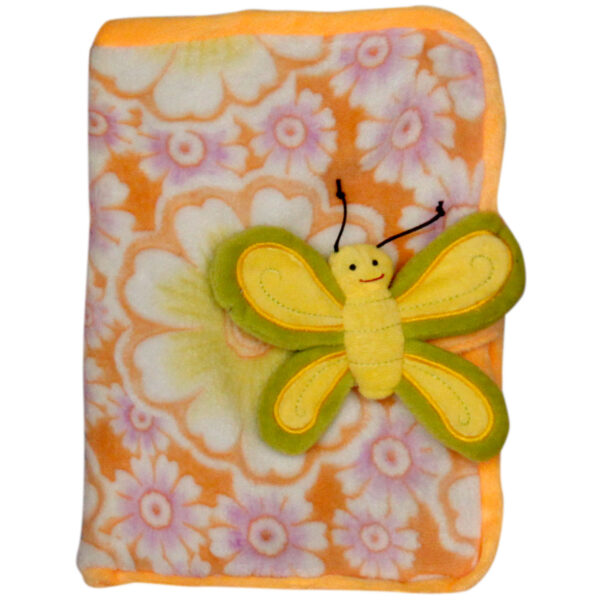 Notebook with cover - Yellow with green butterfly