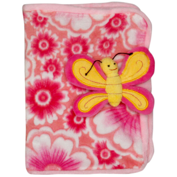 Notebook with cover - Pink with pink butterfly