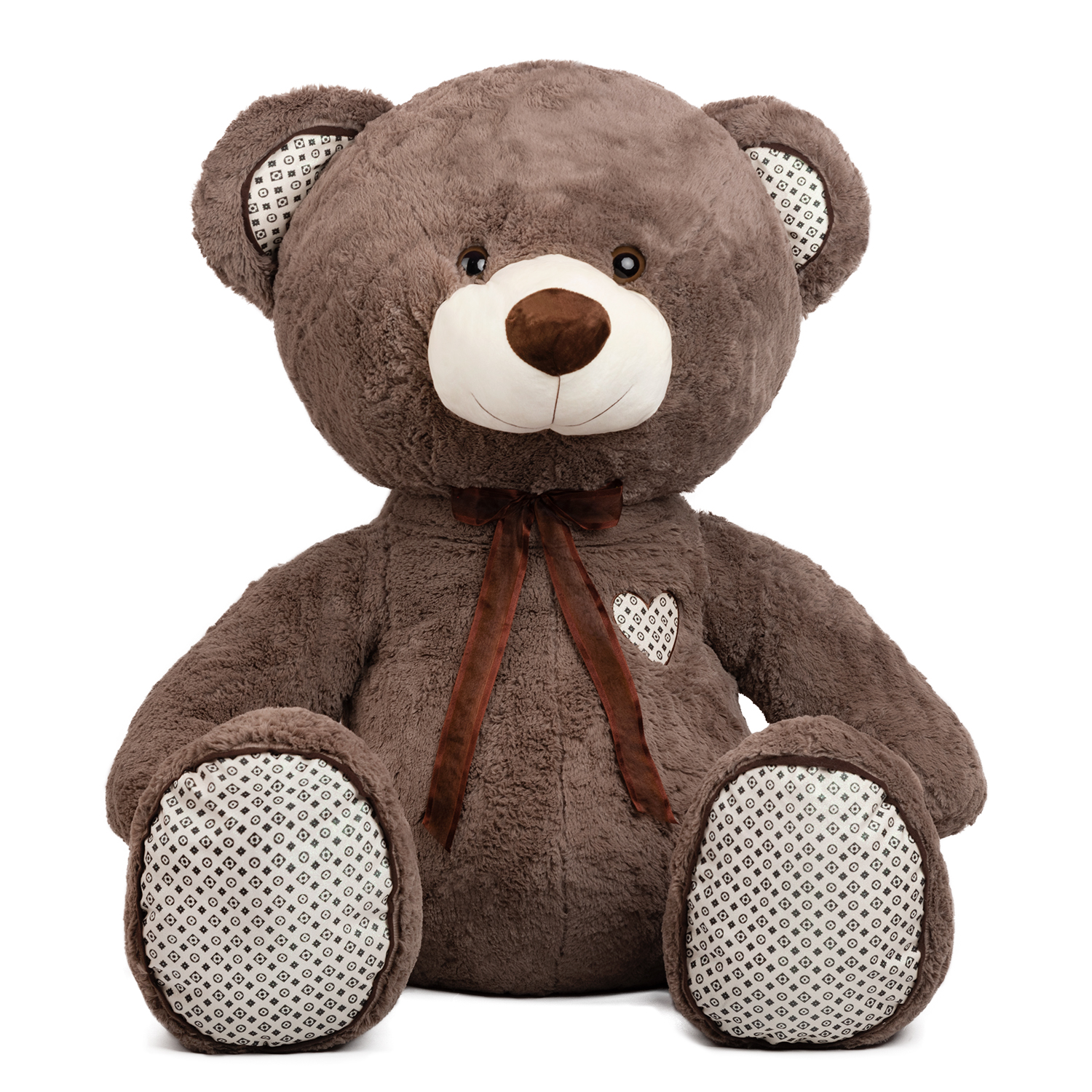 Bear with ribbon and appliques - Brown