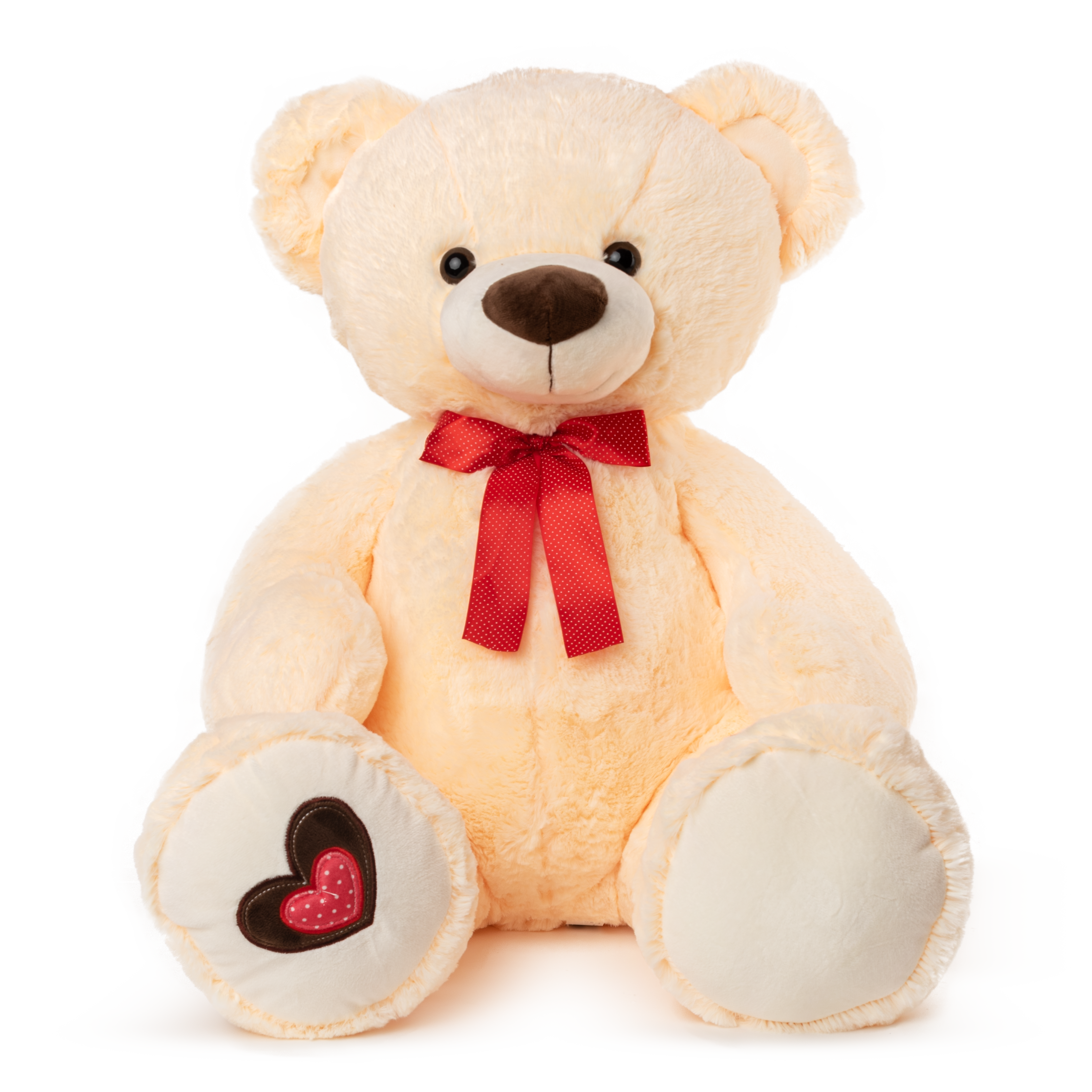 Bear with ribbon - Ecru