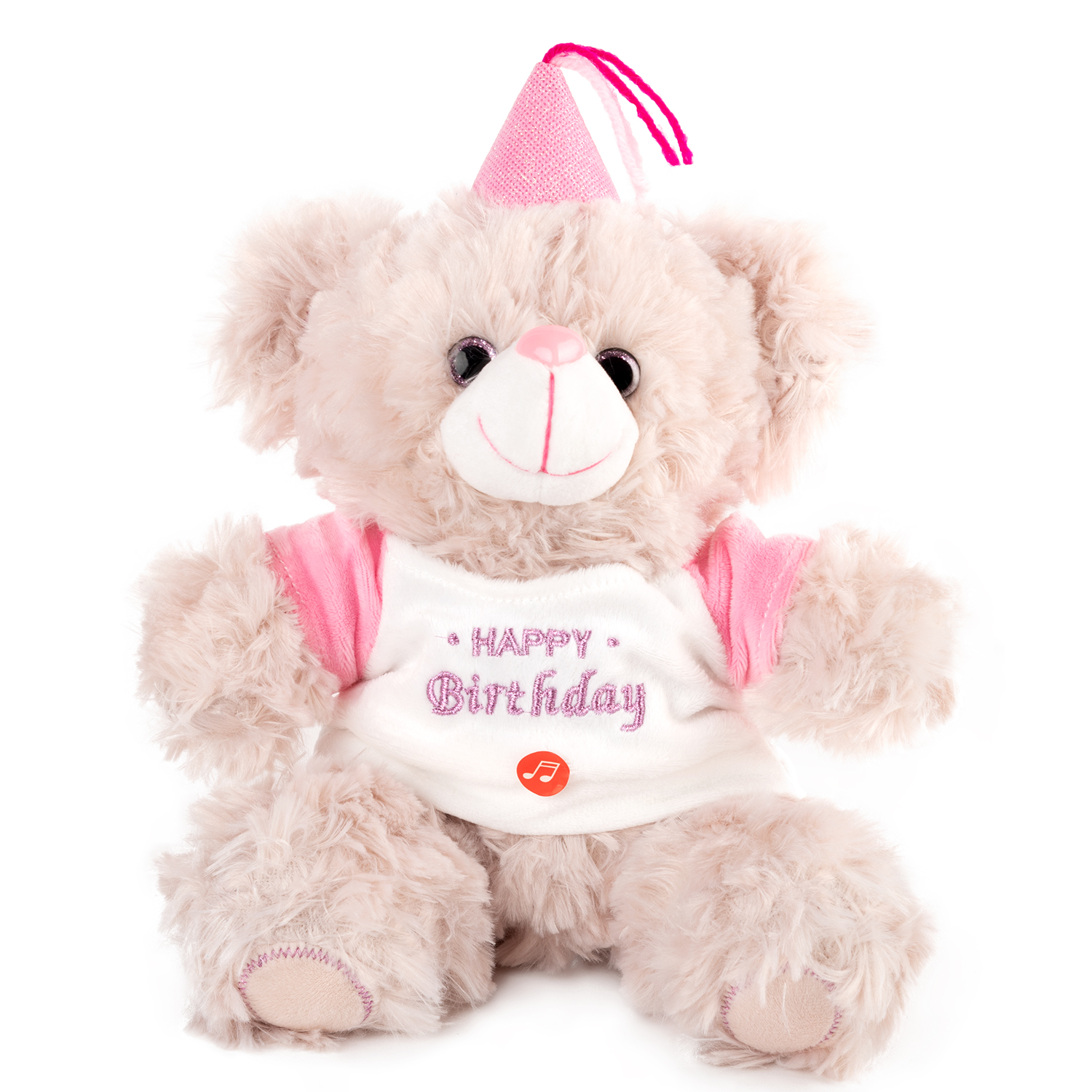 Bear "Happy Birthday" with sound - Pink